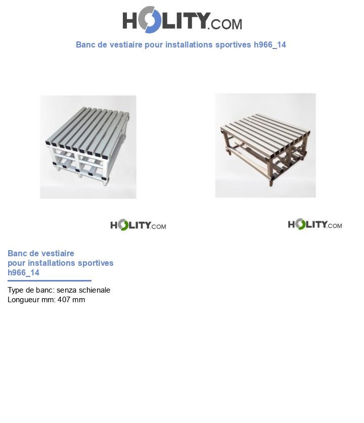 Banc de vestiaire pour installations sportives h966_14