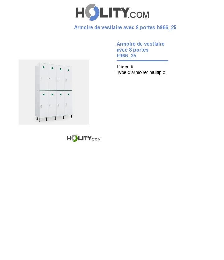 Armoire de vestiaire avec 8 portes h966_25