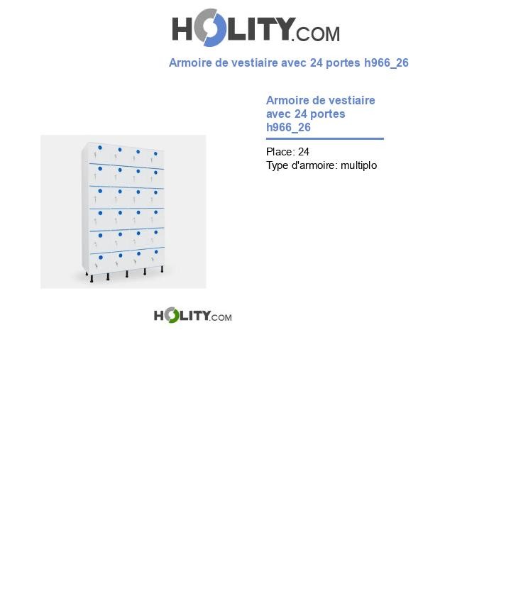 Armoire de vestiaire avec 24 portes h966_26