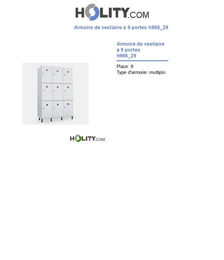 Armoire de vestiaire à 9 portes h966_29