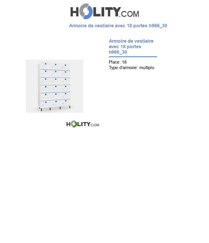 Armoire de vestiaire avec 18 portes h966_30