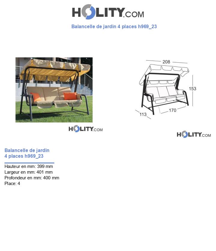 Balancelle de jardin 4 places h969_23