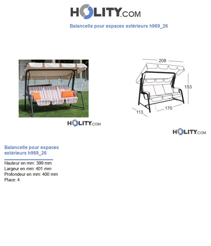 Balancelle pour espaces extérieurs h969_26