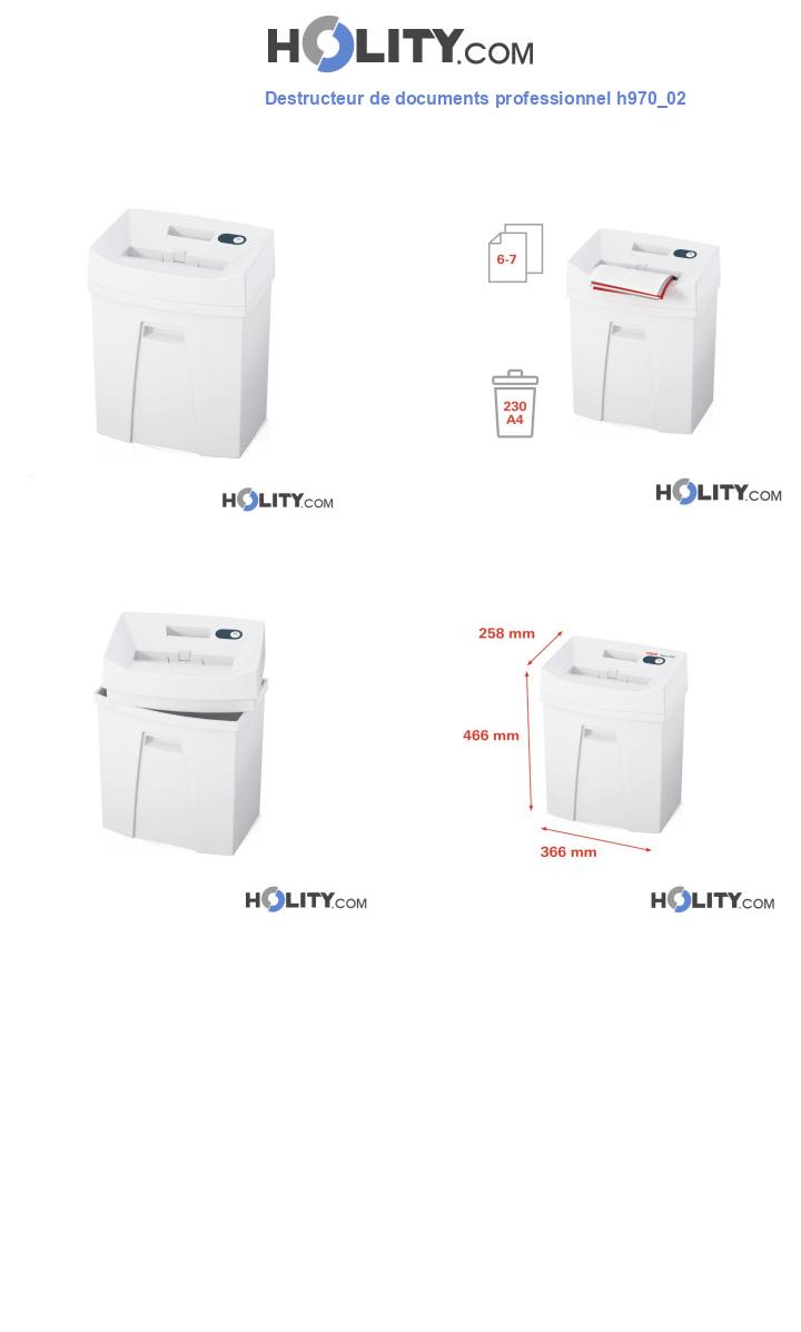 Destructeur de documents professionnel h970_02