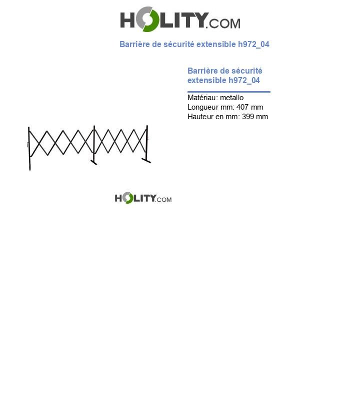 Barrière de sécurité extensible h972_04