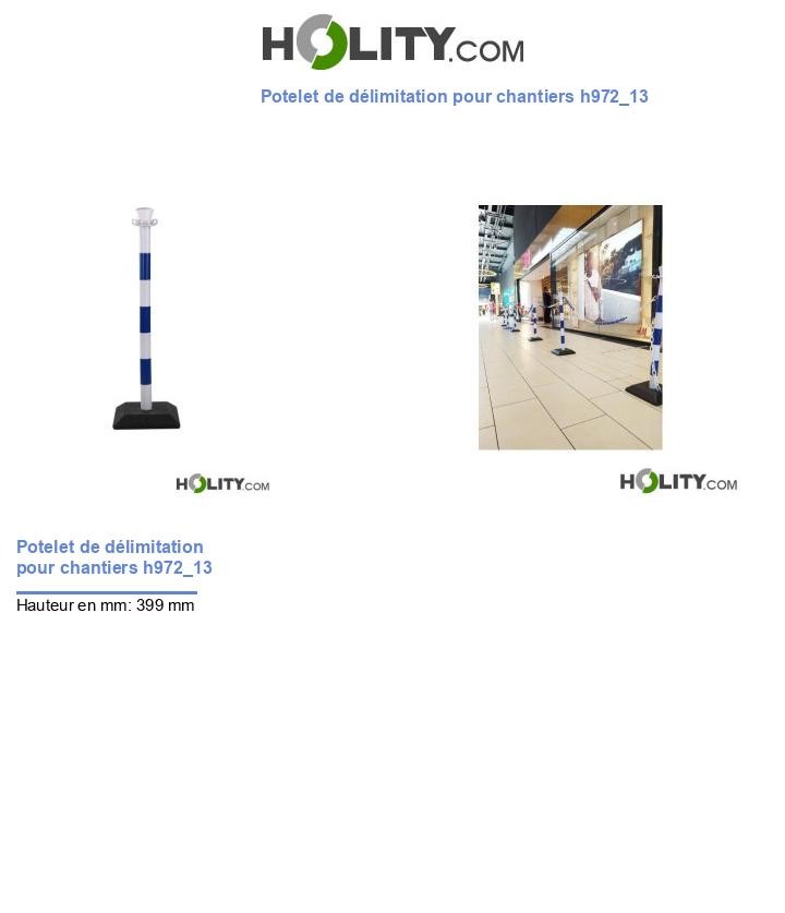 Potelet de délimitation pour chantiers h972_13