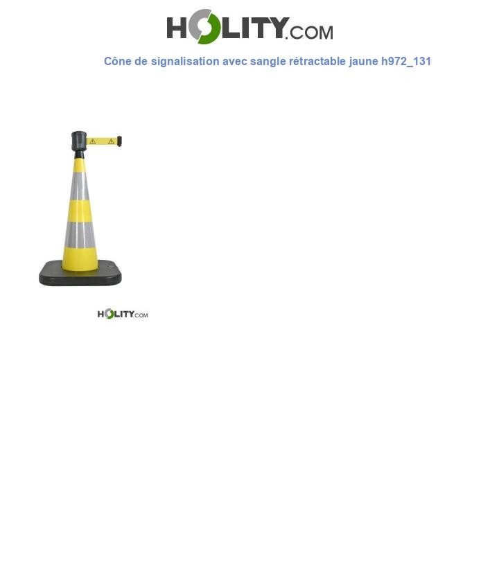 Cône de signalisation avec sangle rétractable jaune h972_131