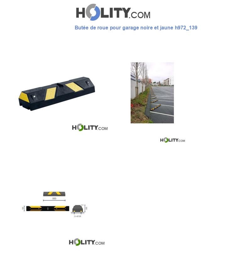 Butée de roue pour garage noire et jaune h972_139