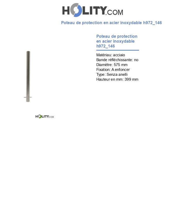 Poteau de protection en acier inoxydable h972_146