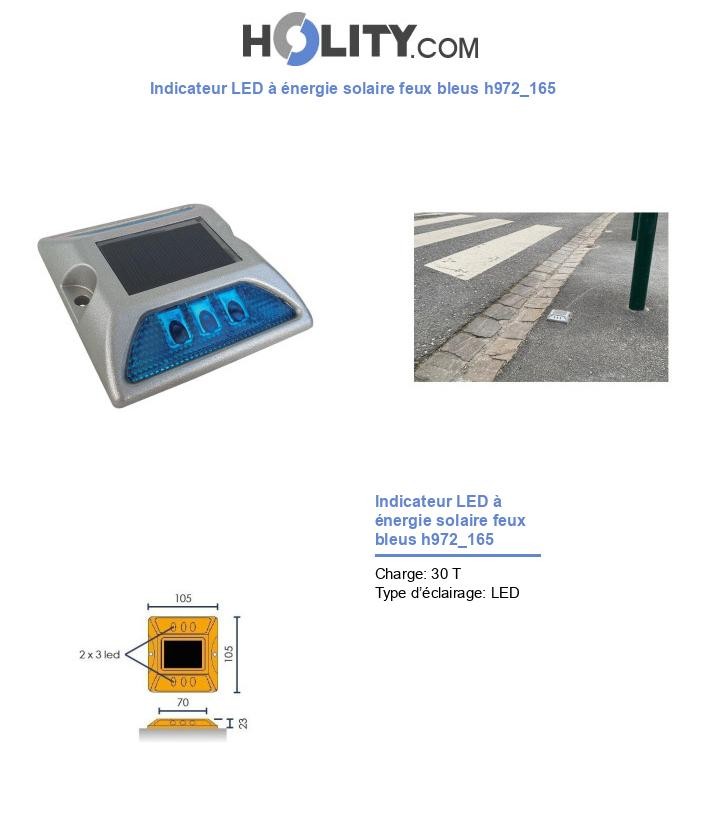 Indicateur LED à énergie solaire feux bleus h972_165