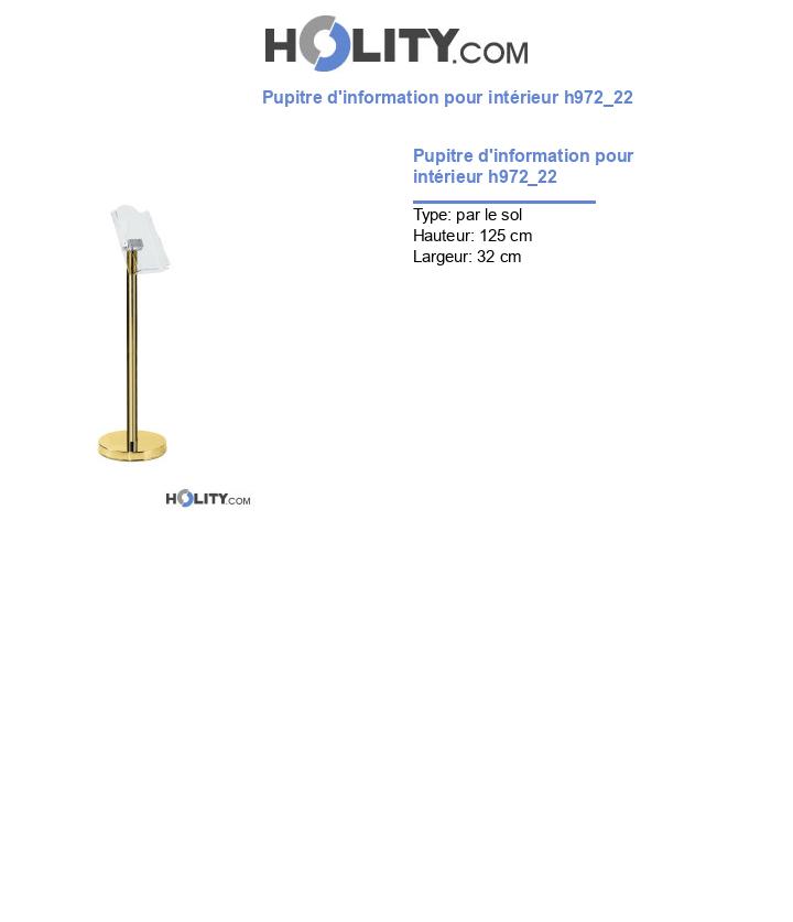 Pupitre d'information pour intérieur h972_22