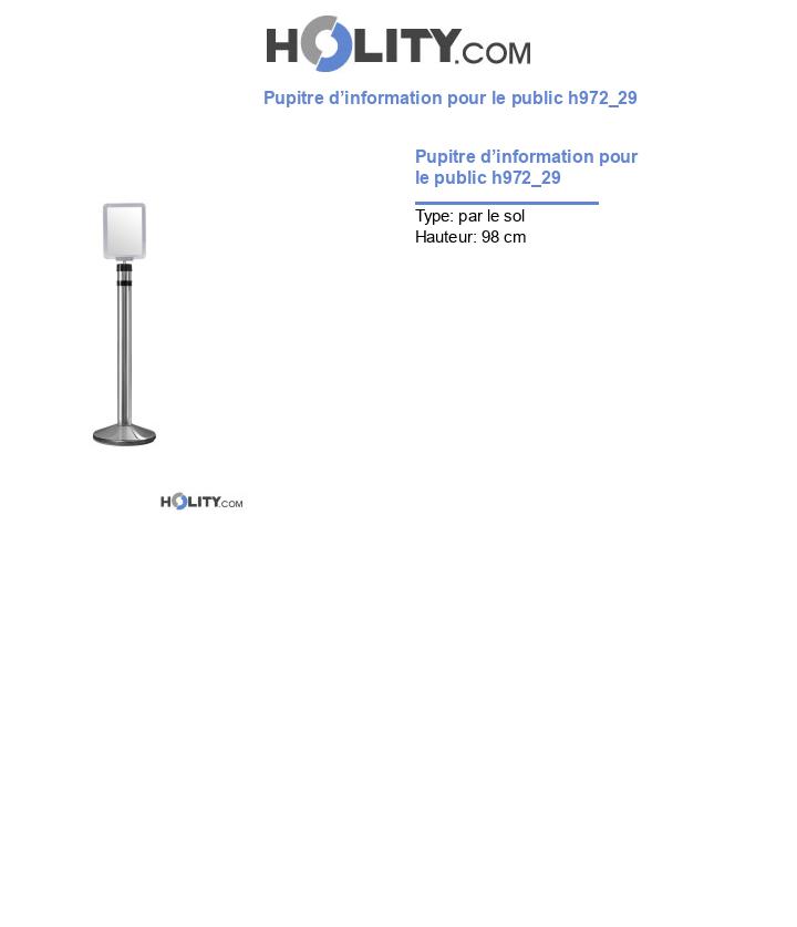 Pupitre d’information pour le public h972_29