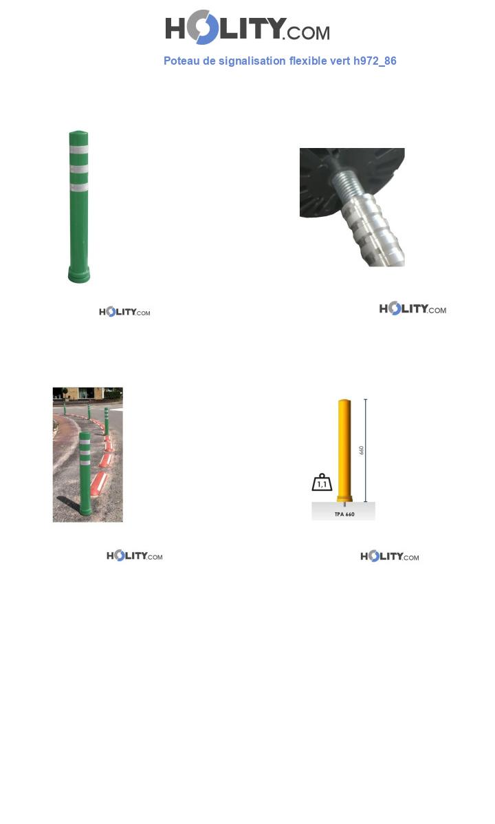 Poteau de signalisation flexible vert h972_86