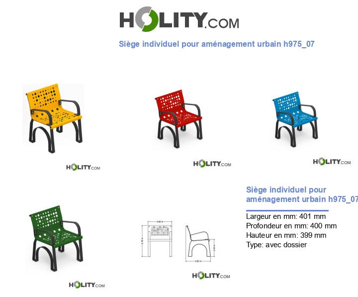 Siège individuel pour aménagement urbain h975_07
