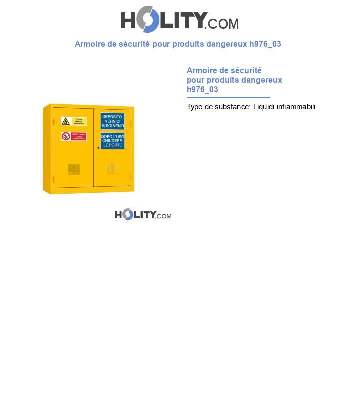 Armoire de sécurité pour produits dangereux h976_03