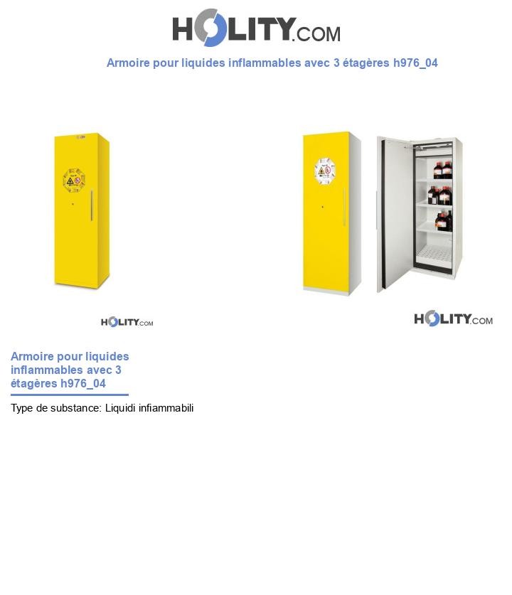 Armoire pour liquides inflammables avec 3 étagères h976_04