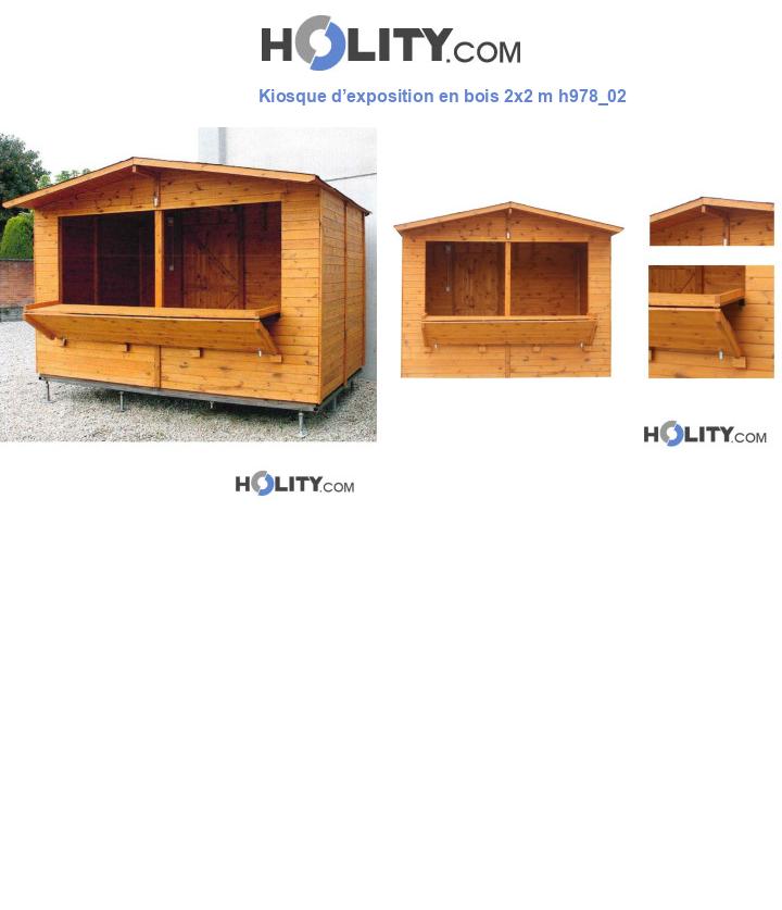Kiosque d’exposition en bois 2x2 m h978_02