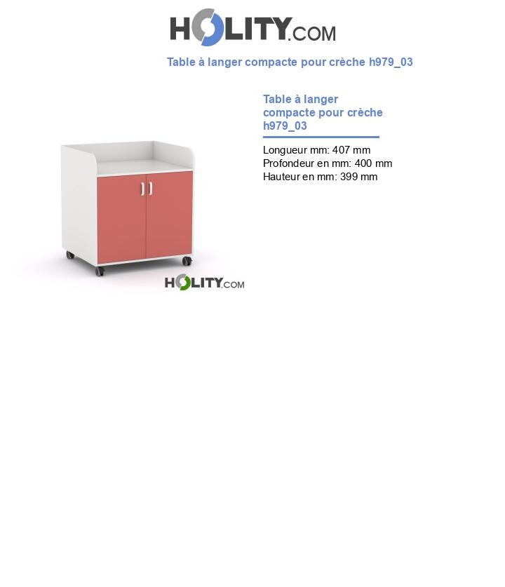 Table à langer compacte pour crèche h979_03