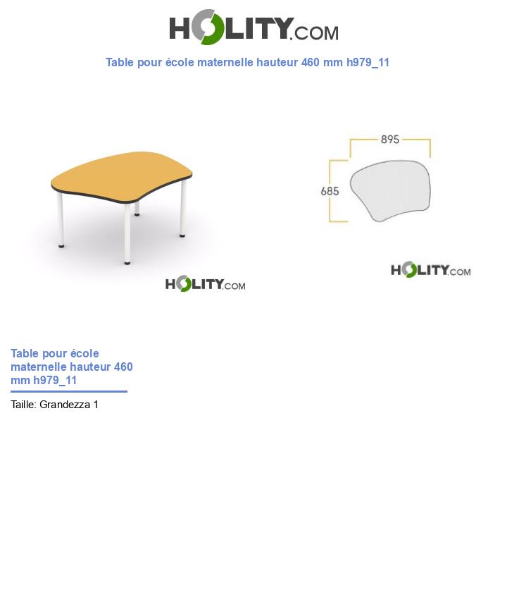 Table pour école maternelle hauteur 460 mm h979_11