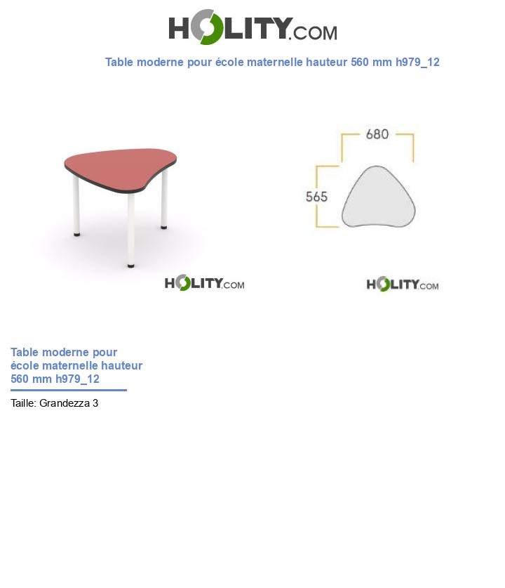 Table moderne pour école maternelle hauteur 560 mm h979_12