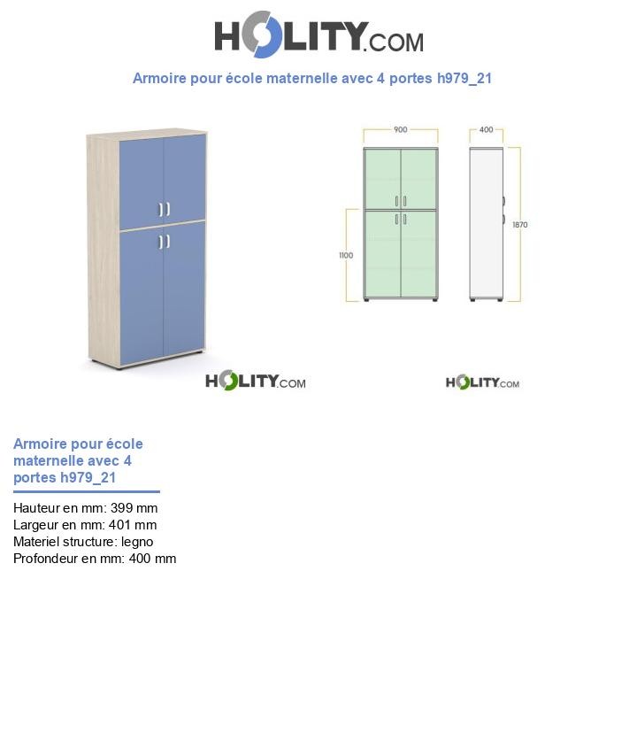 Armoire pour école maternelle avec 4 portes h979_21