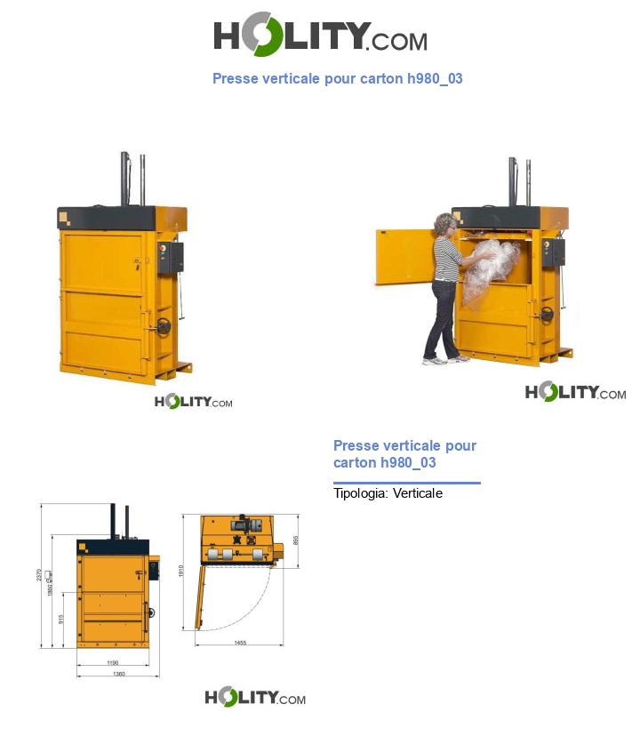 Presse verticale pour carton h980_03