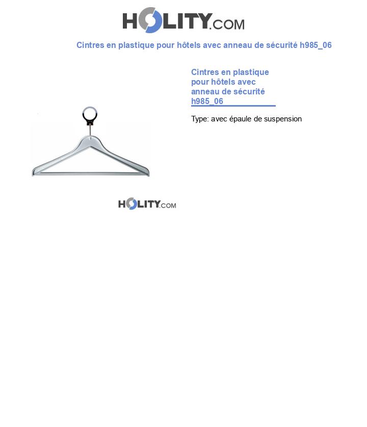 Cintres en plastique pour hôtels avec anneau de sécurité h985_06