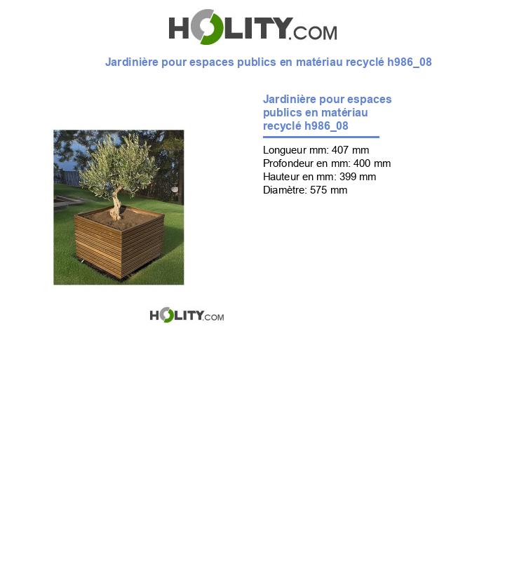 Jardinière pour espaces publics en matériau recyclé h986_08