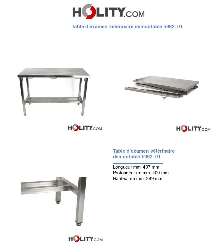 Table d’examen vétérinaire démontable h992_01