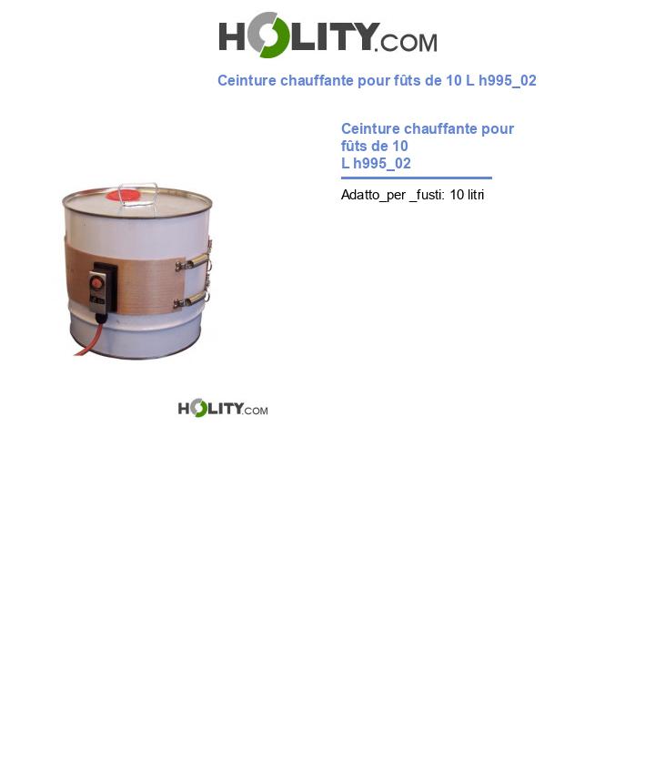Ceinture chauffante pour fûts de 10 L h995_02