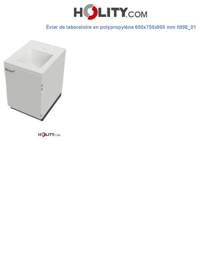 Évier de laboratoire en polypropylène 600x750x900 mm h998_01