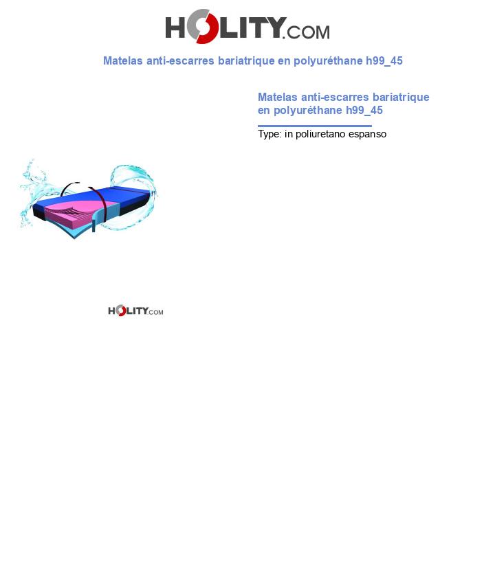 Matelas anti-escarres bariatrique en polyuréthane h99_45